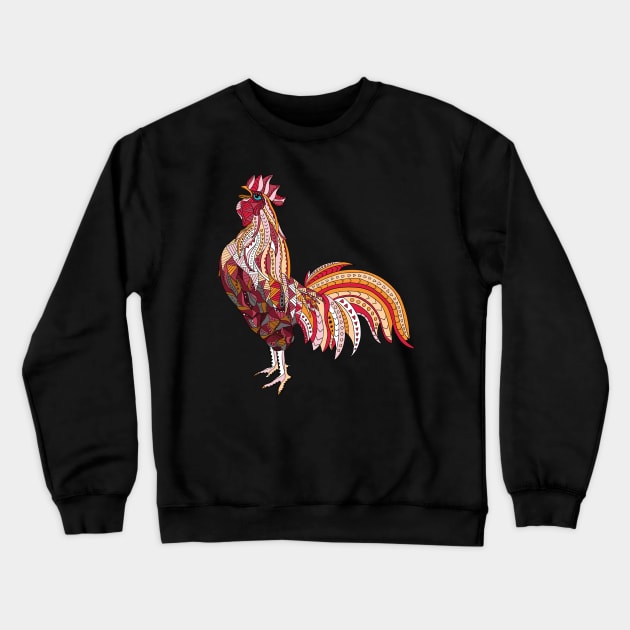 Ethnic Crowing Rooster Crewneck Sweatshirt by Tebscooler